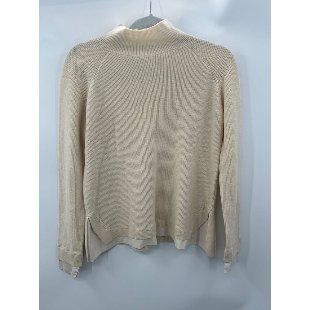 Gerard Darel Tan Wool & Cashmere Blend Mock Neck Sweater Sz 2 Small Mock Neck